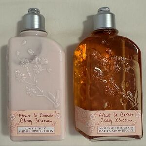 New L’Occitane Cherry Blossom Shimmering Lotion & Body Wash set